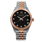REGAN HARNEY LADY MONODATE RH013-02 Combination Silver Rosegold Dial Black Stainless Steel